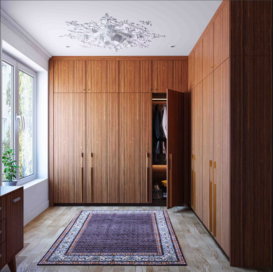 Classic 8 Door L Shaped Swing Corner Wardrobe Design